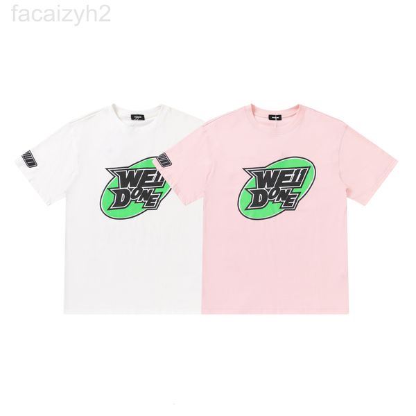 

men's t-shirts designer we11donecolour22 early spring new summer chest green label short sleeve printed t-shirt men's and women&#0, White;black