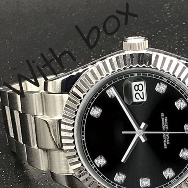 Herrenuhr Automatische Luxusuhren 2813 Mechanische große Lupe 41 mm Edelstahl Diamant solide Schließe Präsident männliche Armbanduhren