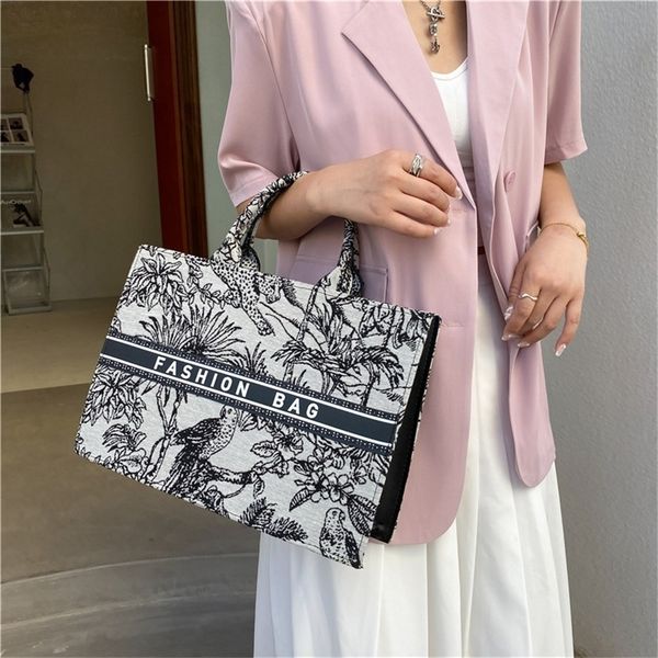 

printed pattern contrast color one portable large capacity canvas new women's tote y860 purses outlet online
