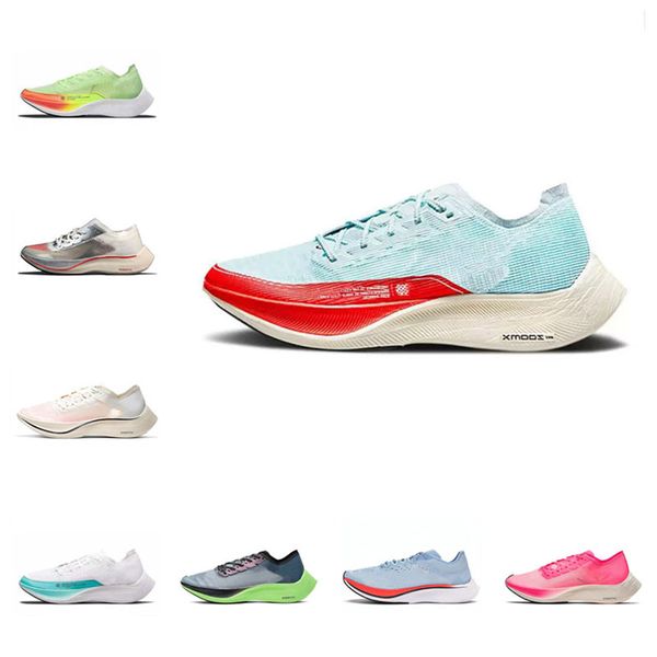 

2022 quality zoomx vaporfly next% 2 running shoes mens womens tempos zoom pure platinum neon rainbow bright mango watermelon light weight ru