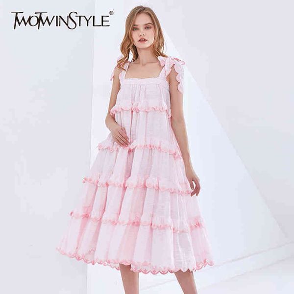 

elegant summer sling dress for women square collar sleeveless patchwork dresses female fashion clothing 210423, Black;gray