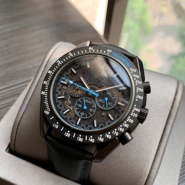 

luxury men watch 44mm black dial master automatic mechanical watches sapphire glass classic folding strap super luminous water resistant wri, Slivery;brown