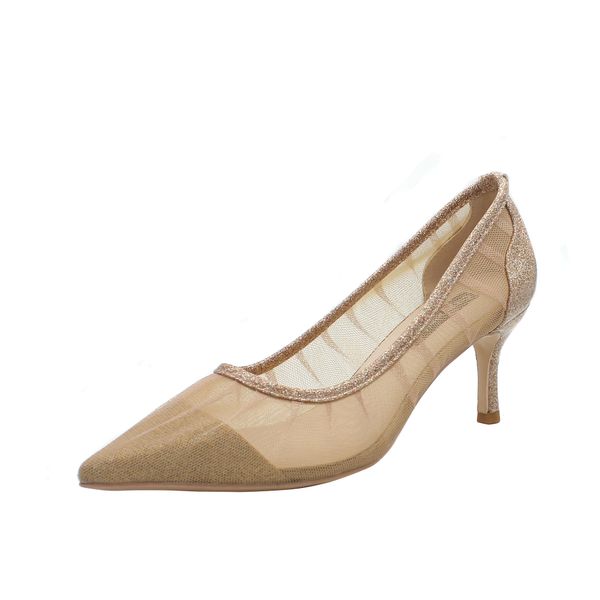 

women summer shoes with middle heel in brown