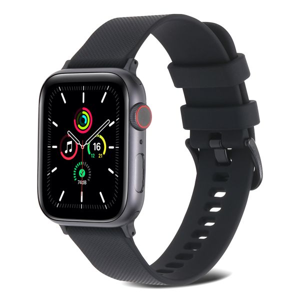 

Black Replacement Straps For Smart Watch Ultra 49mm Silicone WatchBand iwatch Series 8 7 6 5 4 3 2 se 38MM 40MM 45MM Universal Colorful Strap smartwatch Watchs Bands US