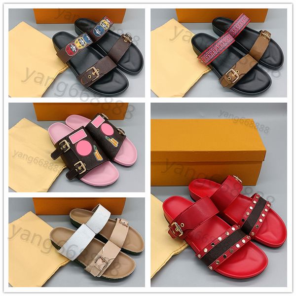 

2022 new designer women sandals brand sandals classic slippers real leather slides platform flats shoes flip flop sneakers with dustbag bom, Black