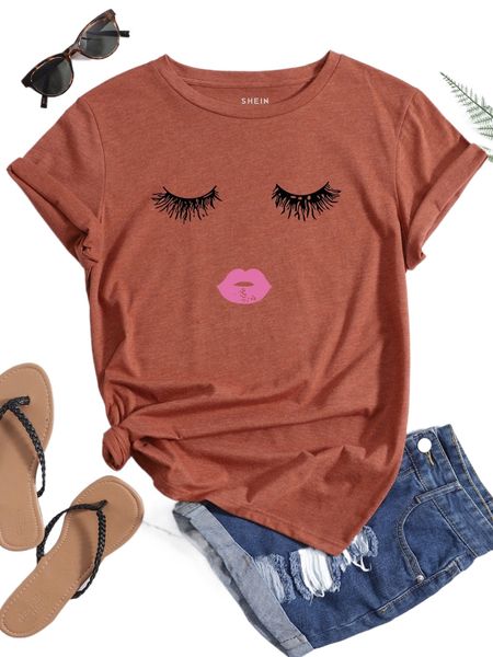 

figure graphic round neck tee v7tm#, White