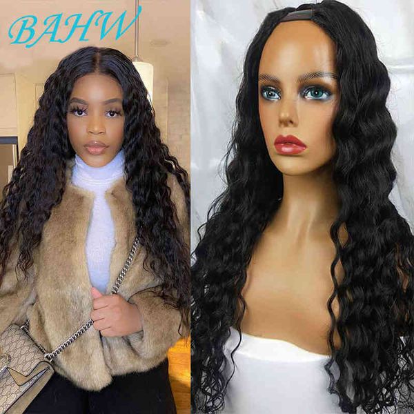

bahw hair loose deep u part wig glueless human hair wigs for black women machine made u part wig remy human hair no lace 220719