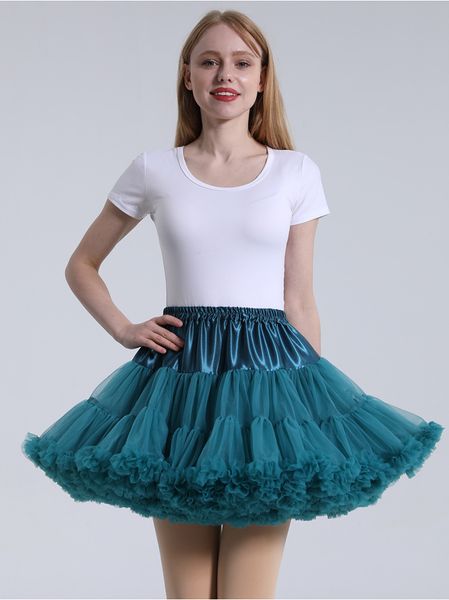 

puffy short girls underskirt cosplay party short dress petticoat petticoats ballet tutu skirts rockabilly women crinoline, White