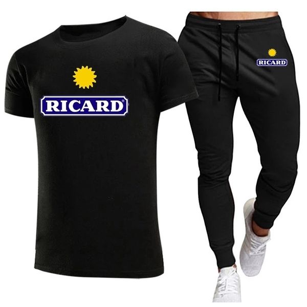 

summer style mens sports suit printing casual fashion cotton short sleeves sweatshirt mens tshirt pants suit 220617, White;black