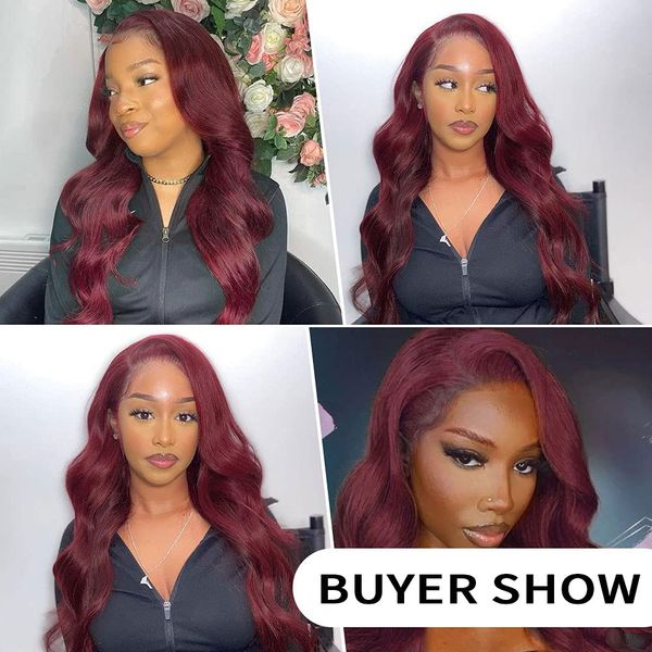 Perucas Sintéticas Lace Front 99J Burgundy Lace Wig L Parte Resistente ao Calor Fibra Macia Longa Ondulada Peruca de Cabelo de 30 Polegadas Para Mulheres Negras direto da fábrica