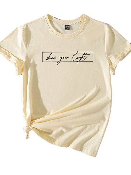 

slogan graphic short sleeve tee e7wc#, White