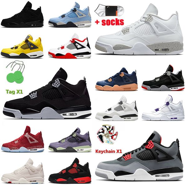 

men 4 basketball shoes jorda black canvas 4s red thunder canyon purple white oreo off psgs university blue taupe haze women mens sports snea