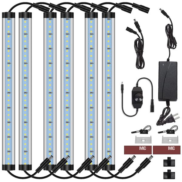 CNSUNWAY LED-Schrankleuchten-Set, kabelgebunden, 12 V, LED-Unterschrankbeleuchtung, dimmbar, mit Schalter für Küchenregal, Theke, 30,5 cm, 5000 K, Tageslichtweiß