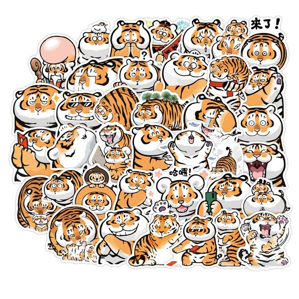 

50pcs lot cartoon animals tiger car sticker pack for kids toys helmet refrigerator skateboard guitar luggage water bottle decal waterproof