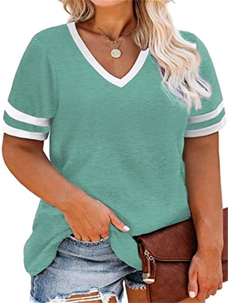 

high & tees plus-size women's v-neck tunic t-shirt, White
