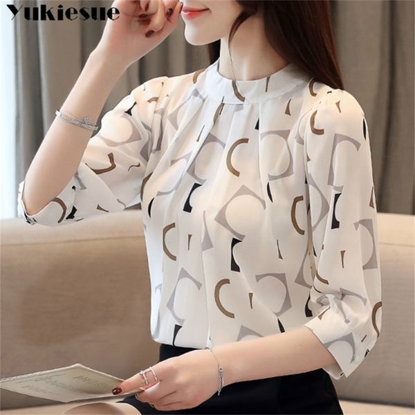

summer half sleeve women s shirt blouse for women blusas womens and blouses chiffon shirts ladie s plus size 210412, White