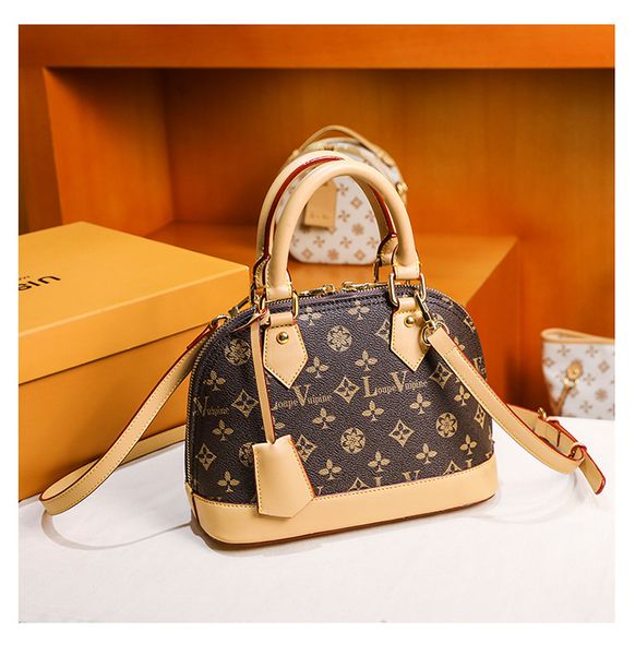

luxury designer bags women's handbags wallets shell bag with lock flower tote casual pvc leather shoulder bag 25cm #91606