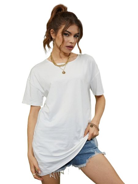

solid d.rop s.houlder tee 42dv#, White