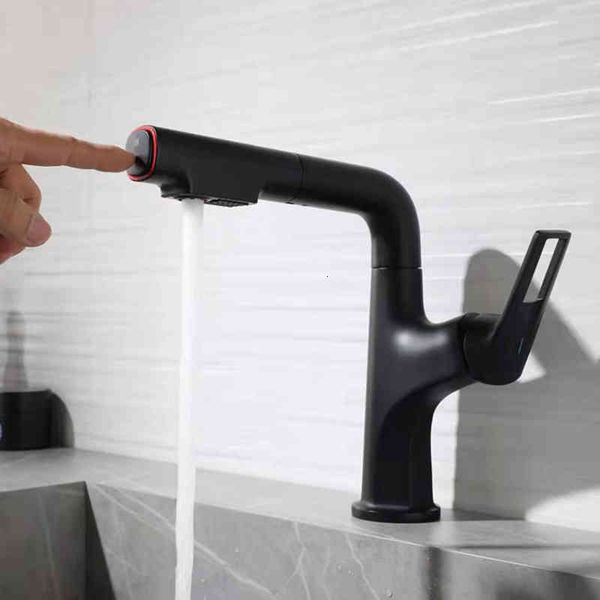 

bidet faucets all copper black pull-out basin faucet can lift, rotate and retract cold washbasin bathroom cabinet 9mrx