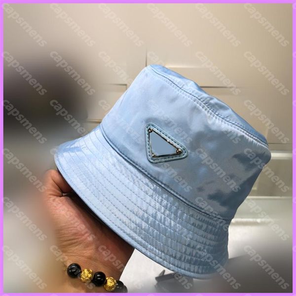 

nylon bucket hat women mens designer p cap fitted hats triangle luxurys designers caps bonnet beanie womens sunhat trucker 247v, Blue;gray