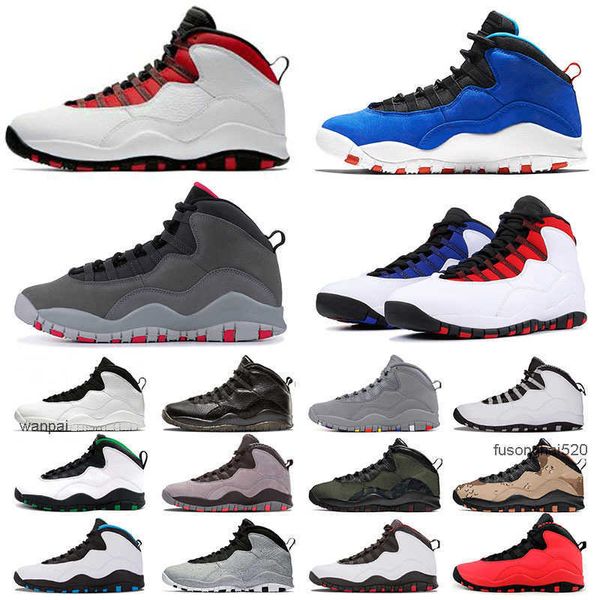 

big size 40-47 basketball  10s jumpman shoes smoke grey trainers men women tinker gs fusion red westbrook class of 2006 sports sneakers, Black