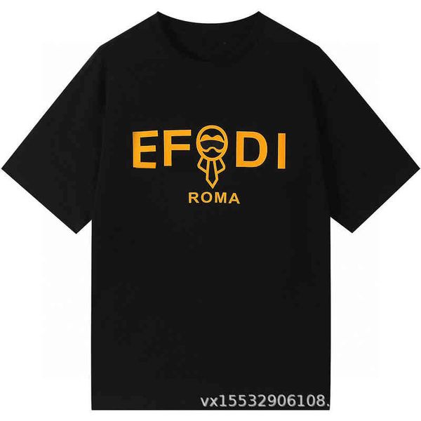 

2022 summer new letter pure cotton t-shirt tide brand spring short sleeve men's women's same style round neck loose couple, White