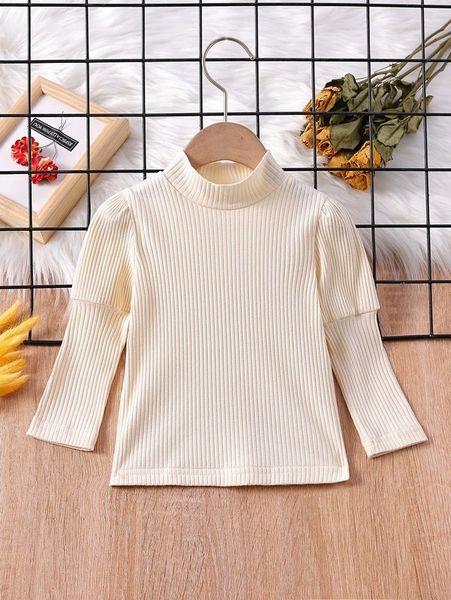 

baby mock neck gigot sleeve she, Blue