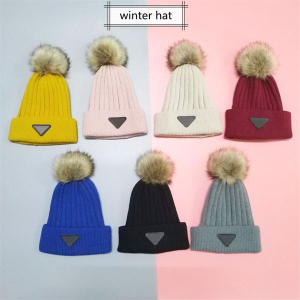 

winter bucket hats men fashion beanies luxury knit hat thicken women warm casual outdoor caps pompon beanie 7 color260q, Blue;gray