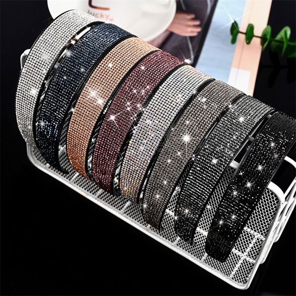 

women elegant 2.5cm rhinestones hairbands lady sweet ourdoor hair decorate headband toothed hair hoops fashion hair accessories, Slivery;white