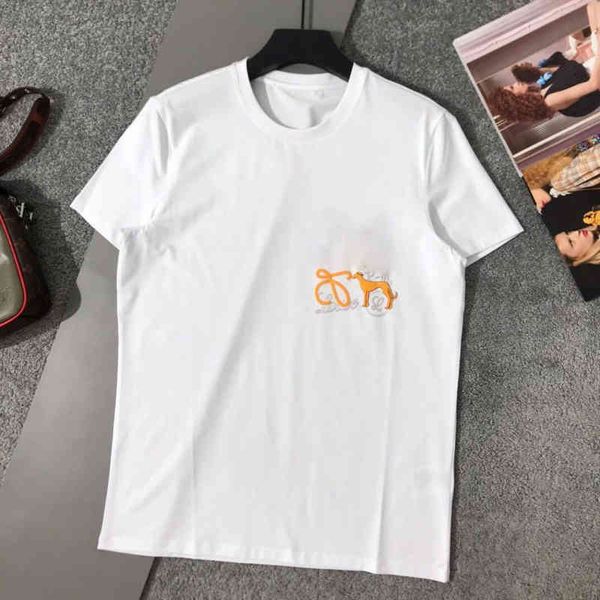 

selling fashion t-shirt brand lowe 2022 new cotton round neck short sleeve simple wild sweatshirt casual couple shirts, White;black