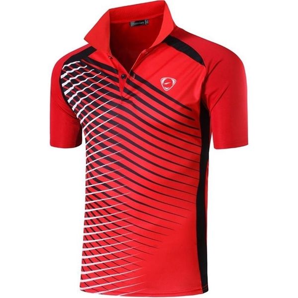 Jeansian T-shirt sportiva da uomo Polo POLO Poloshirts Golf Tennis Badminton Dry Fit Manica corta LSL243 Red2 220608