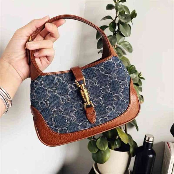 

70% factory online sale luggage leather medieval armpit jackie mini pony buckle, denim saddle single shoulder bags bags