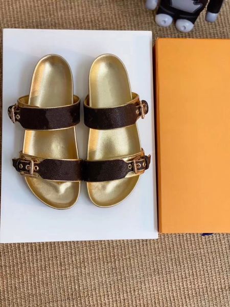 

bom dia flat mules slippers lady classic style summer casual slides variety colors pink gold red beigeshoe''louise''viut, Black