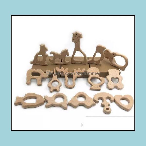 

58 designs wooden teethers nature baby teething toy organic eco-friendly wood holder nursing teether drop delivery 2021 soothers health ca