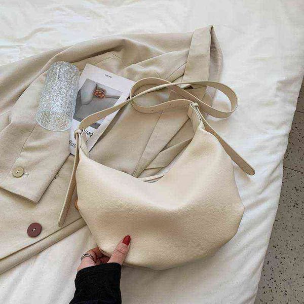 

brand women handbags solid ladies hobos bags female soft leather shoulder bag vintage crossbody bags simple women bag casual sac g220422