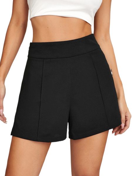 

split side seam back shorts j5k9#, White;black