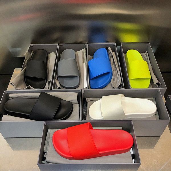 

sandals with box 2023 fashion pool slide slipper sliders paris slides sandals bb slippers for men women designer beach flip flops, Black