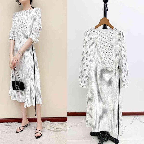 

casual dresses p700980g home double layer silk printed dress, Black;gray