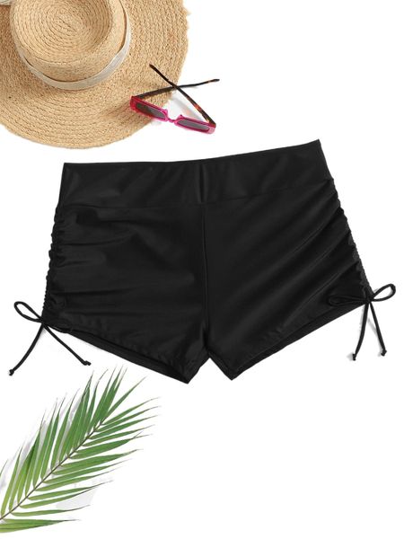 

plus drawstring side bikini bottom d1xy#, Black