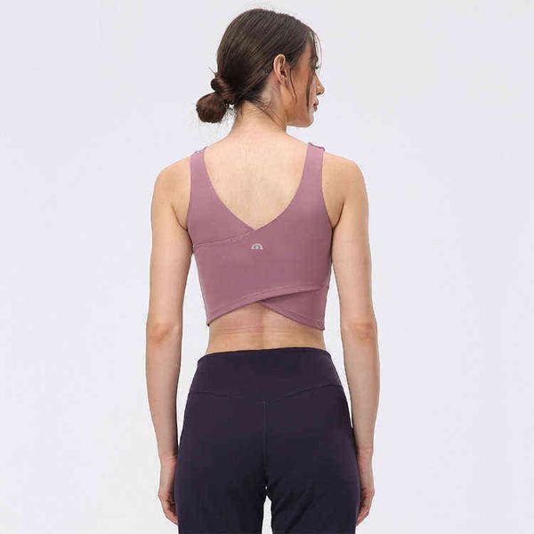 

lulu bras lu-c2988 brand yoga vest moisture absorption and perspiration naked feeling support sports underwear with bra suit zea8, Red;black