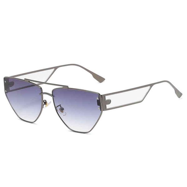 

sunglasses 2022 sunglasses personalized irregular glasses net red same hollow wide leg metal, White;black