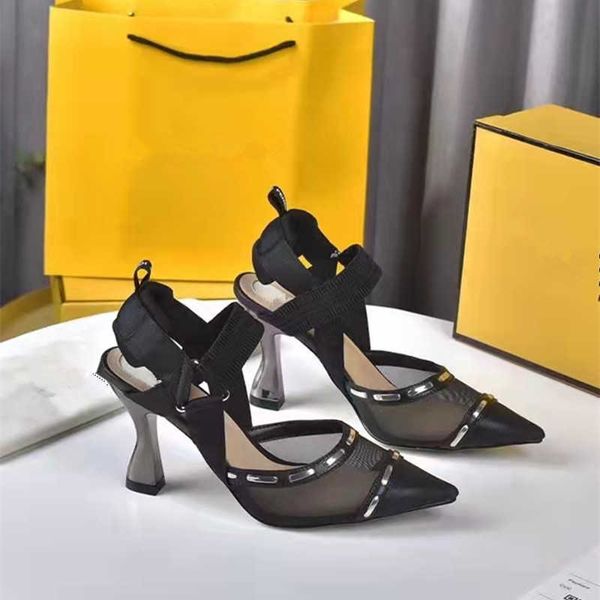 

2022designer fashion womens stiletto sandals are very popular comfortable and with unique letters various styles are suitable for, Black
