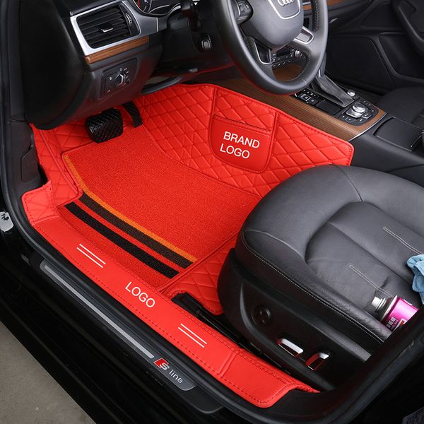 

custom fit car floor mats double layers durable leather carpet only for one seat