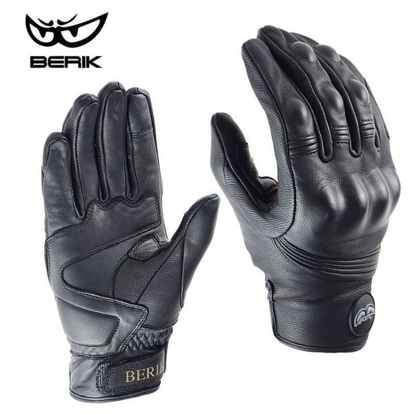 

berik summer motorcycle gloves men leather motocross biker glove retro moto riding vintage motorcyclist accessories m xxl 220812, Blue;gray