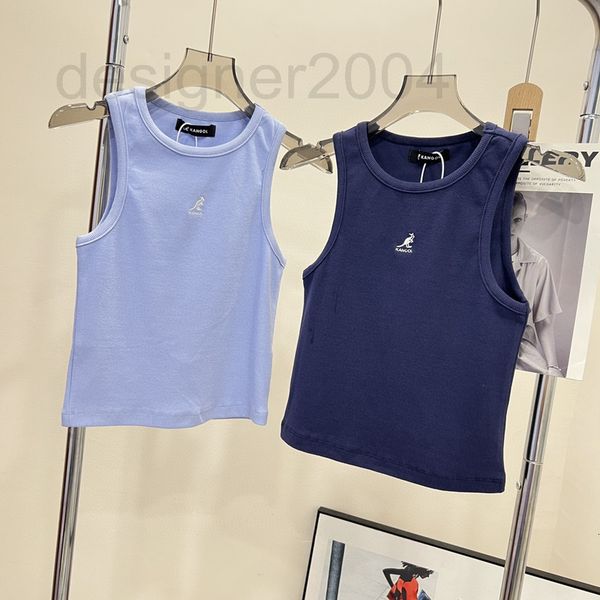 

women's t-shirt designer 22 summer new sleeveless thread embroidered kangaroo vest slim 1r4t, White