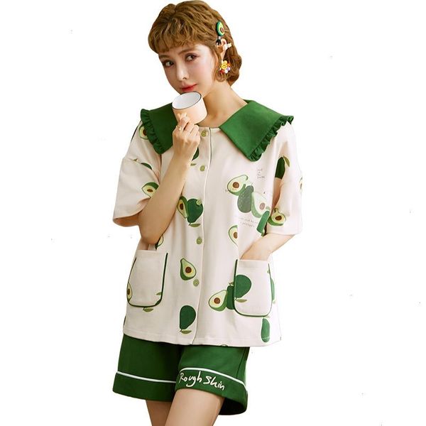 

women pajamas set summer lounge clothes 100 cotton sleepwear girls home clothing, Black;red