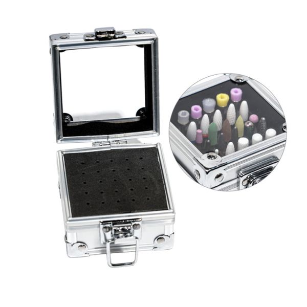 

nail drill bits display holder dustproof displayer organizer box for manicure grinding heads