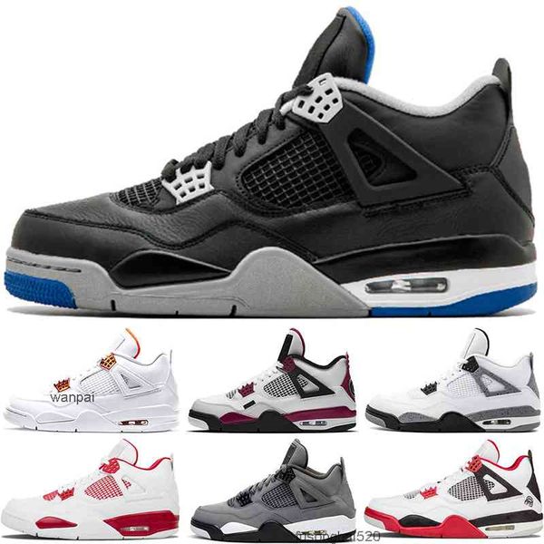 

2022 men high basketball shoes 4 4s black cat court purple university red neon bred alternate motorsport orange metallic white cement cool