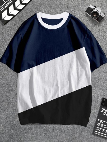 

extended sizes men cut and sew tee p2ei#, White;black