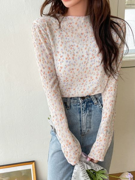 

dazy ditsy floral plicated blouse e5kf#, White